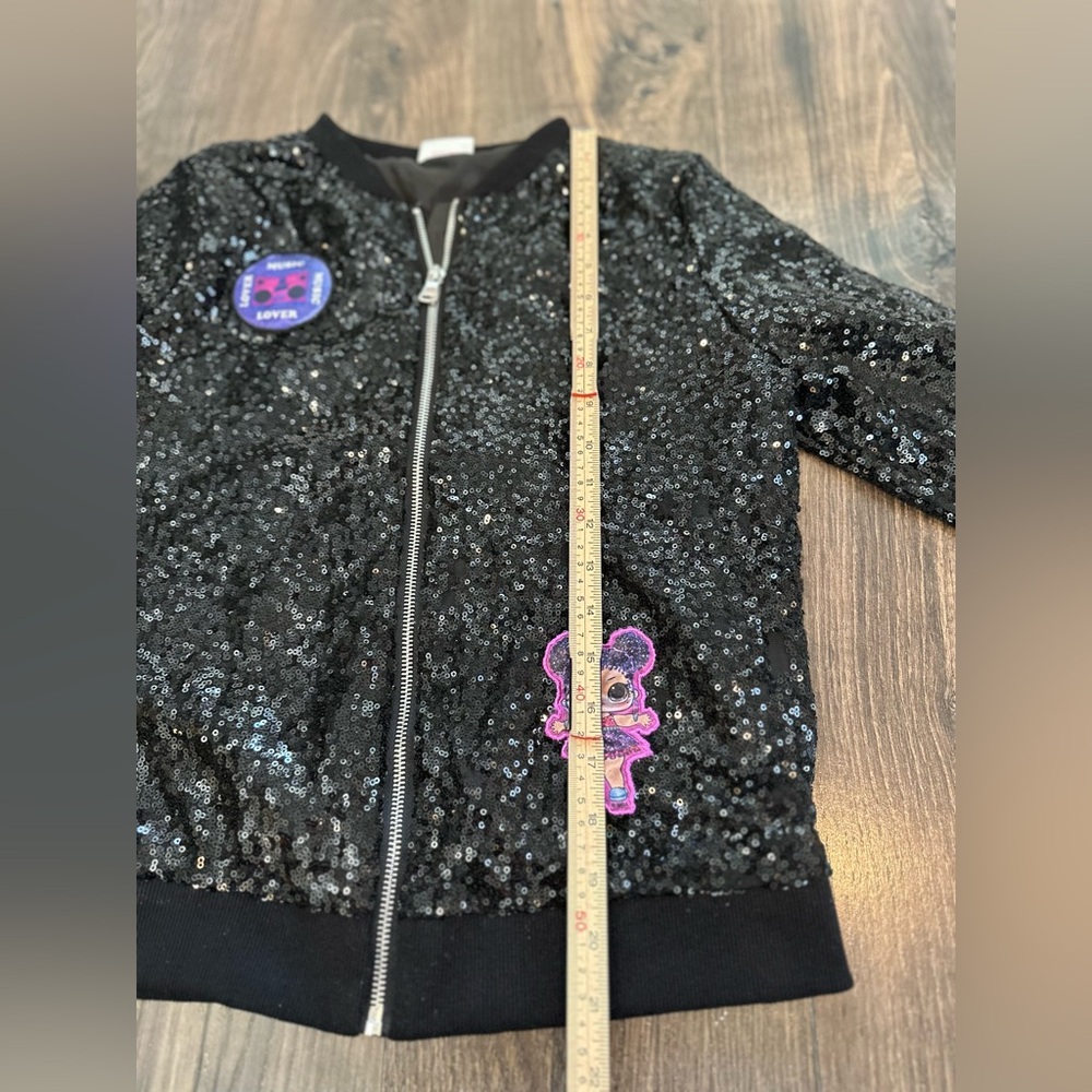 GUC LOL SURPRISE Remix Girl's Bomber Style Jacket, Black Sequins, Size: XL 14/16 - Picture 10 of 10